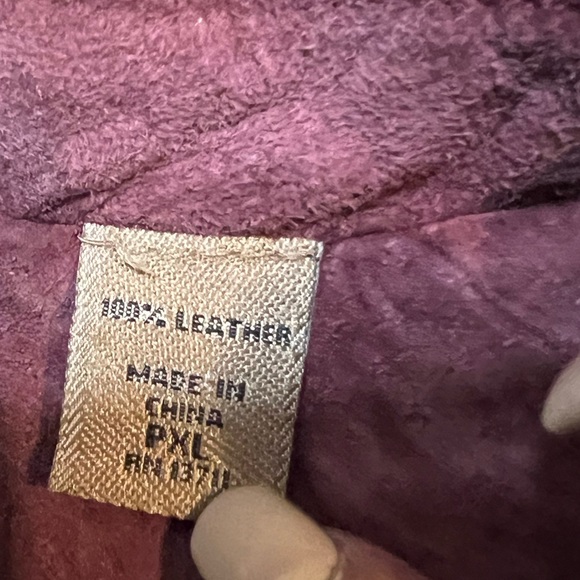 Women's Vintage I.E. Petite Mauve 100% Leather Jacket Size PXL (US 12-14) - Picture 6 of 16